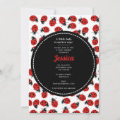 Invitation Jolie fille Baby shower Red Ladybug (Devant)