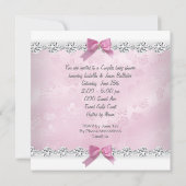 Invitation Jolie fille Baby shower rose diamant haut talon (Dos)