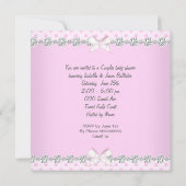 Invitation Jolie fille Baby shower rose Poka Dot Kitten 2 (Dos)
