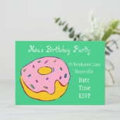 Invitation Jolie fille beigne rose (Debout devant)