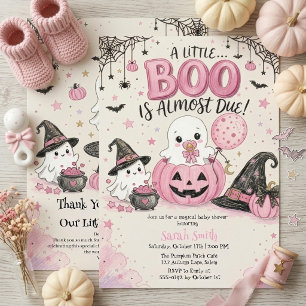 Invitation Jolie fille citrouille fantôme Baby Shower d'autom