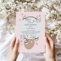 Jolie fille couchant et nom Baby shower