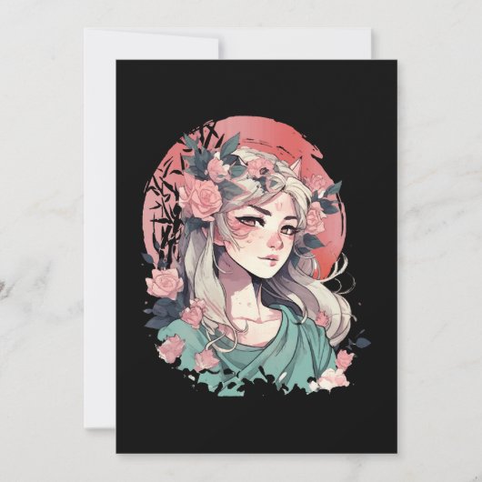 Invitation Jolie Fille d'Anime (Devant)