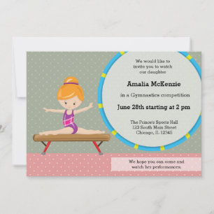Invitation Jolie fille de gymnastique