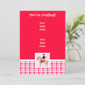 Invitation Jolie fille équestre. (Debout devant)