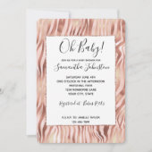 Invitation Jolie fille Glam rose rose Baby shower Zebra (Devant)
