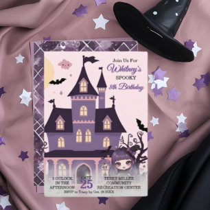Invitation Jolie Fille Gothique Violette Anniversaire Effraya