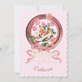 Invitation Jolie Fille Rose Classique Rococo Chaussure Arc (Devant)