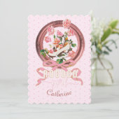 Invitation Jolie Fille Rose Classique Rococo Chaussure Arc (Debout devant)