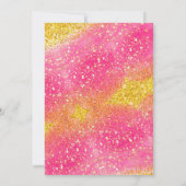 Invitation Jolie fille rose Parties scintillant or Anniversai (Dos)