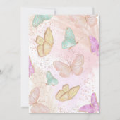 Invitation Jolie fille rose un petit papillon baby shower chi (Dos)