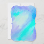 Invitation Jolie fille sirène Anniversaire Bleu Aquarelle (Dos)