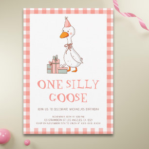 Invitation Jolie Fille Une Oie Idiote 1er Anniversaire