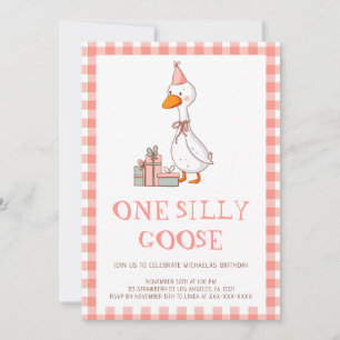Invitation Jolie Fille Une Oie Idiote 1er Anniversaire
