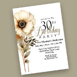 Invitation Jolie fleur Boho à simple tige 30e anniversaire<br><div class="desc">Jolie Fleur Boho à tige simple 30e anniversaire Invitation pour les femmes. Il Est Facile De Modifier L'Exemple De Texte En Cliquant Sur Personnaliser Ce Modèle. Cliquez Sur Modifier À L'Aide De L'Outil De Création Pour Modifier Le Type De Police, La Couleur De Police, La Taille De Police, Ou Pour...</div>