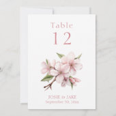 Invitation Jolie fleur de fleurs de cerisier Signe de numéro  (Dos)