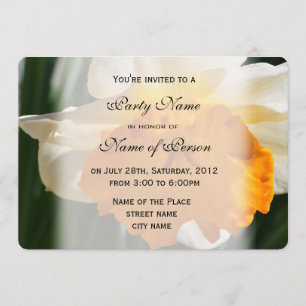 Invitation jolie fleur de jonquille jaune et blanche de print
