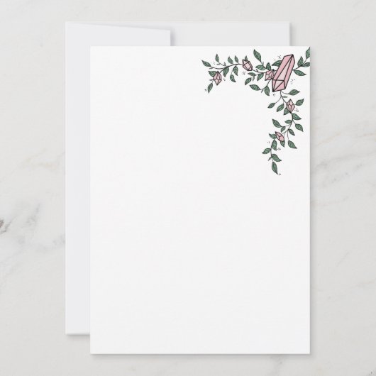 Invitation Jolie Fleur de Vigne Rose Gemme Cristal Tendance F (Dos)