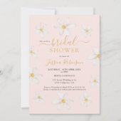 Invitation Jolie fleur or marguerite aquarelle nuptiale douch (Devant)