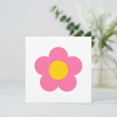 Invitation Jolie fleur rose (Debout devant)