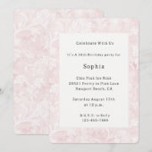 Invitation Jolie Fleur rose Anniversaire (Devant / Derrière)