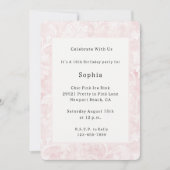 Invitation Jolie Fleur rose Anniversaire (Devant)