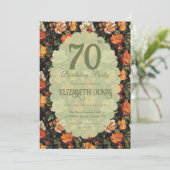 Invitation Jolie Fleur Rose Boho Anniversaire (Debout devant)