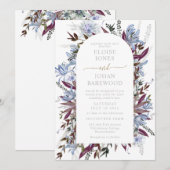 Invitation Jolie fleur sauvage bleu violet (Devant / Derrière)