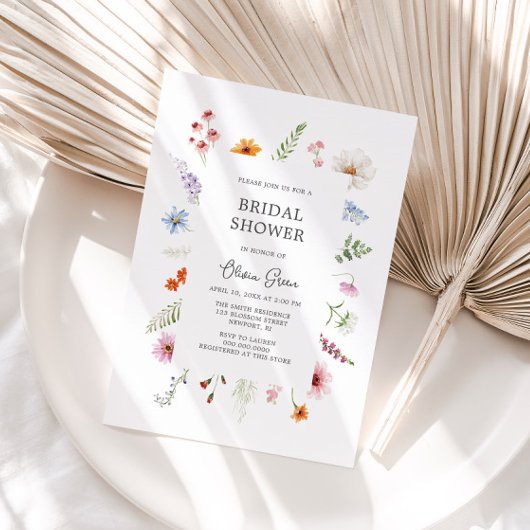 Invitation Jolie Fleur sauvage Cadre nuptiale de douche Invit