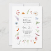 Invitation Jolie Fleur sauvage Cadre nuptiale de douche Invit (Devant)