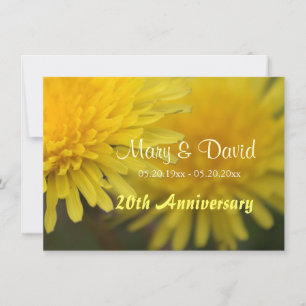 Invitation Jolie fleur sauvage jaune pissenlit anniversaire