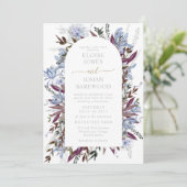 Invitation Jolie fleur sauvage violet bleu (Debout devant)