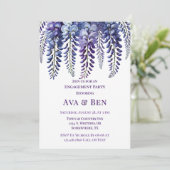 Invitation Jolie Fleurs de glycine violette Partie d'engageme (Debout devant)