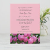 Invitation Jolie fleurs rose printemps tulip mariage chrétien (Debout devant)