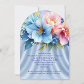 Invitation Jolie Fleurs Roses Bleues Anniversaire (Dos)