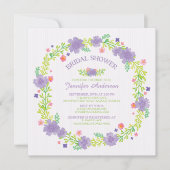 Invitation Jolie Fleurs violettes Fête des mariées de printem (Devant)