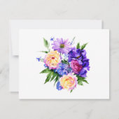 Invitation Jolie fleurs violettes florales Enregistrer la dat (Dos)