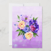 Invitation Jolie Fleurs violettes Mariage Floral Élégant (Dos)