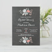 Invitation Jolie Floral Chalkboard Bridal Showinvitations (Debout devant)