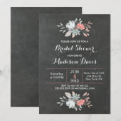 Invitation Jolie Floral Chalkboard Bridal Showinvitations (Devant / Derrière)