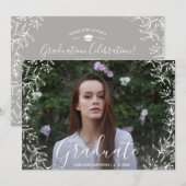 Invitation Jolie Floral Graduate Party Photo (Devant / Derrière)