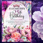 Invitation Jolie florale violette et rose 25e anniversaire<br><div class="desc">Plutôt Purple et Rose Aquarelle Florale 25e Anniversaire Invitation Pour Femmes. Il Est Facile De Changer L'Exemple De Texte En Vous Propre En Cliquant Sur Personnaliser. Cliquez Sur Personnaliser/Modifier Avec L'Outil De Conception Pour Modifier Le Type De Police, La Couleur De Police, La Taille De Police Ou Pour Ajouter/Supprimer/Modifier Le...</div>