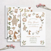 Invitation Jolie forêt Animaux Script Baby shower Boho