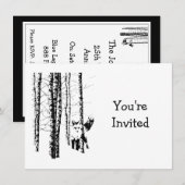 Invitation Jolie forêt renard animal art mariage anniversaire (Devant / Derrière)