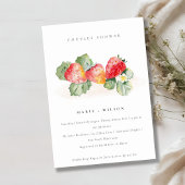 Invitation Jolie fraise rouge Feuillage Couples Couples Douch