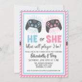 Invitation Jolie Gamer Baby Révélation de genre (Devant)