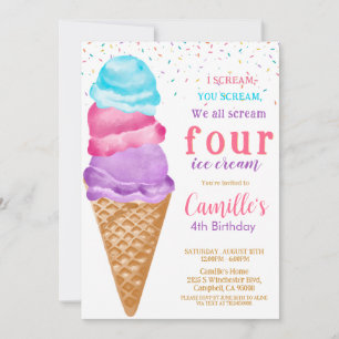 Invitation Jolie glace tout âge Anniversaire