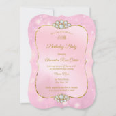 Invitation Jolie Gold Rose Diamond fête d'anniversaire (Devant)