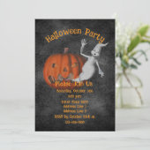 Invitation Jolie Halloween Jack-O-Lantern Ghost (Debout devant)