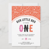 Invitation Jolie Halloween Petite fille Boo Premier anniversa (Devant)